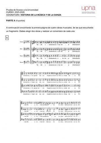 Historia de la Música y de la Danza – EvAU Navarra (2026)