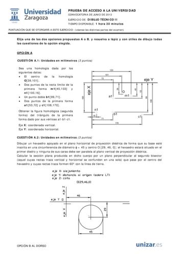 Examen de Dibujo Técnico II (PAU de 2013)