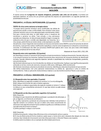 Biología – ABAU Galicia (2026)