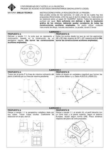 Examen de Dibujo Técnico II (selectividad de 2006)