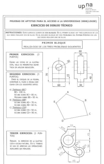 Examen de Dibujo Técnico II (selectividad de 2008)