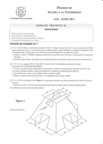 Examen de Dibujo Técnico II (PAU de 2011)