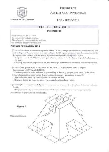 Examen de Dibujo Técnico II (PAU de 2011)