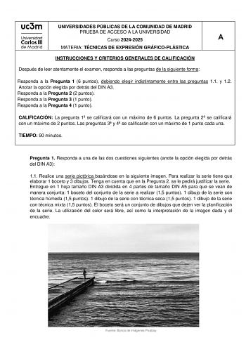 Examen de Técnicas de Expresión Gráfico Plástica (EvAU de 2025)