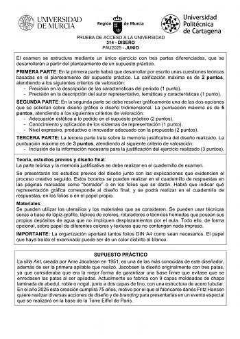 Examen de Diseño (EBAU de 2025)