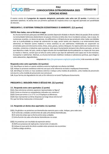 Examen de Ciencias Generales (ABAU de 2025)