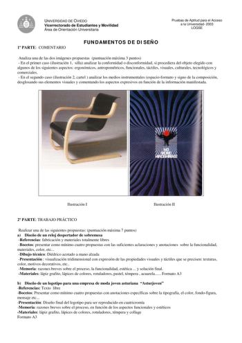 Examen de Diseño (selectividad de 2003)