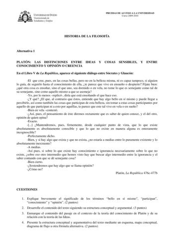 Examen de Historia de la Filosofía (PAU de 2010)