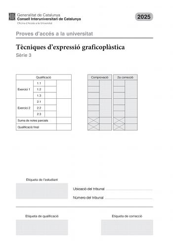 Examen de Técnicas de Expresión Gráfico Plástica (PAU de 2025)