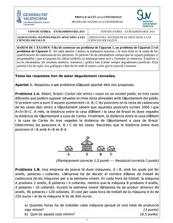 Matemáticas Aplicadas a las Ciencias Sociales – PAU Comunidad Valenciana (2026)