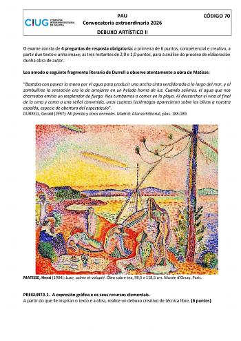 Dibujo Artístico II – ABAU Galicia (2026)